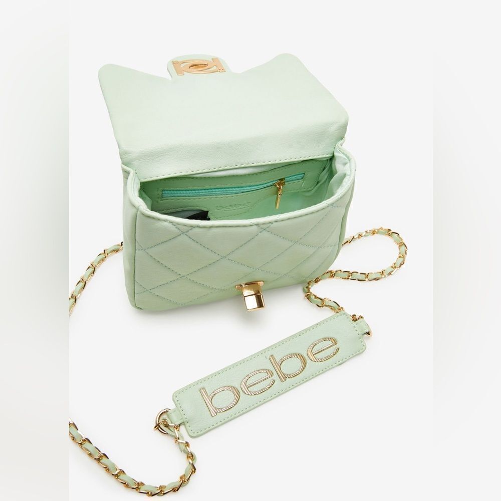 NWT Bebe Wyatt‎ shoulder bag small shoulder bag in mint green with gold accents - Picture 5 of 15